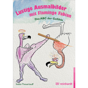 Lustige Ausmalbilder mit Flamingo Fabian