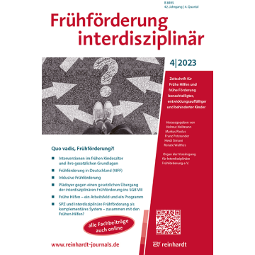 Frühförderung interdisziplinär 4/2023