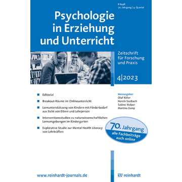 Übersichtsartikel: Interventionsstudien zu Naturwissenschaftlichen Lernumgebungen im Kindergarten: Empirische Zugänge und Befunde