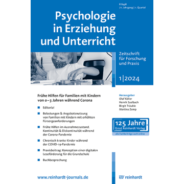 Empirische Arbeit: Familien mit 0 bis 3 Jahre alten Kindern mit chronischen Krankheiten und/oder Behinderungen: Elternstress und Belastungen während der COVID-19-Pandemie