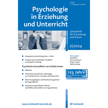 Stichwort: Prävention psychischer Störungen von Schüler:innen in Schule und Unterricht